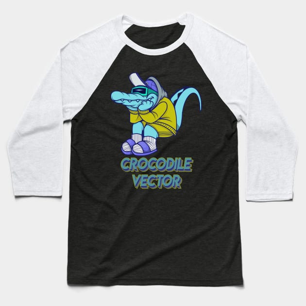 Crocodiles Mascot Baseball T-Shirt by Ayhuemacha Studios